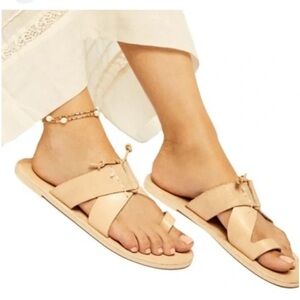 Free People Sophie Slide Toe Loop Sandal Natural Leather Size 41